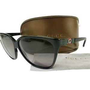 Gucci Sunglasses 3539/S GAYEU Black Logo Cat Eye 62-11-135 w/ Case and Cloth